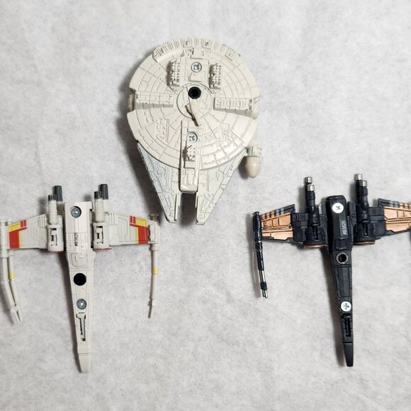 Star Wars X-Fighters And Millennium Falcon Diecast 3" Vehicles Loose Pre-owned - Picture 2 of 11